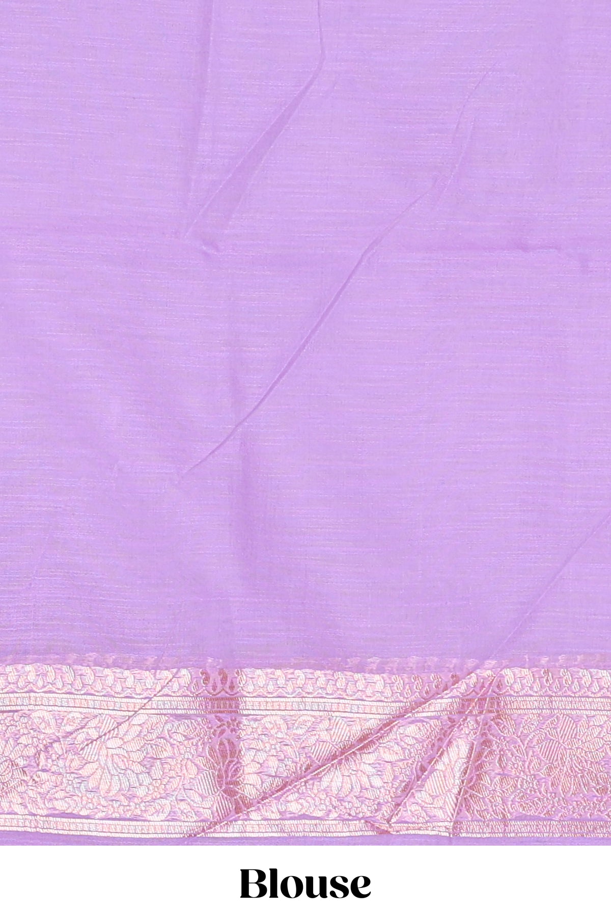 Lavender floral zari design kota cotton saree with self zari border and matching blouse