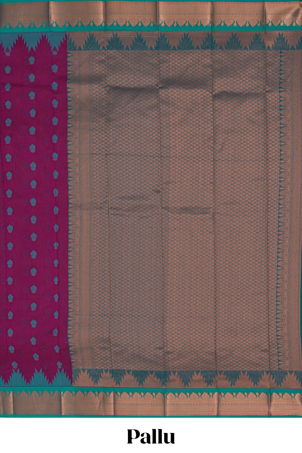 Purple motifs design kota cotton saree with contrast zari border and blouse