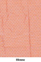 Orange paithani design motifs kota cotton saree with self border with beautiful palak motifs and contrast blouse