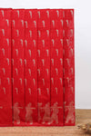 Bright red paithani design motifs kota cotton saree with self border with beautiful palak motifs and contrast blouse