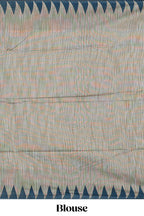 Deep teal blue paithani design motifs kota cotton saree with self border with beautiful palak motifs and contrast blouse
