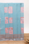 Blue geometric motifs design kota cotton saree with self zari border and contrast blouse