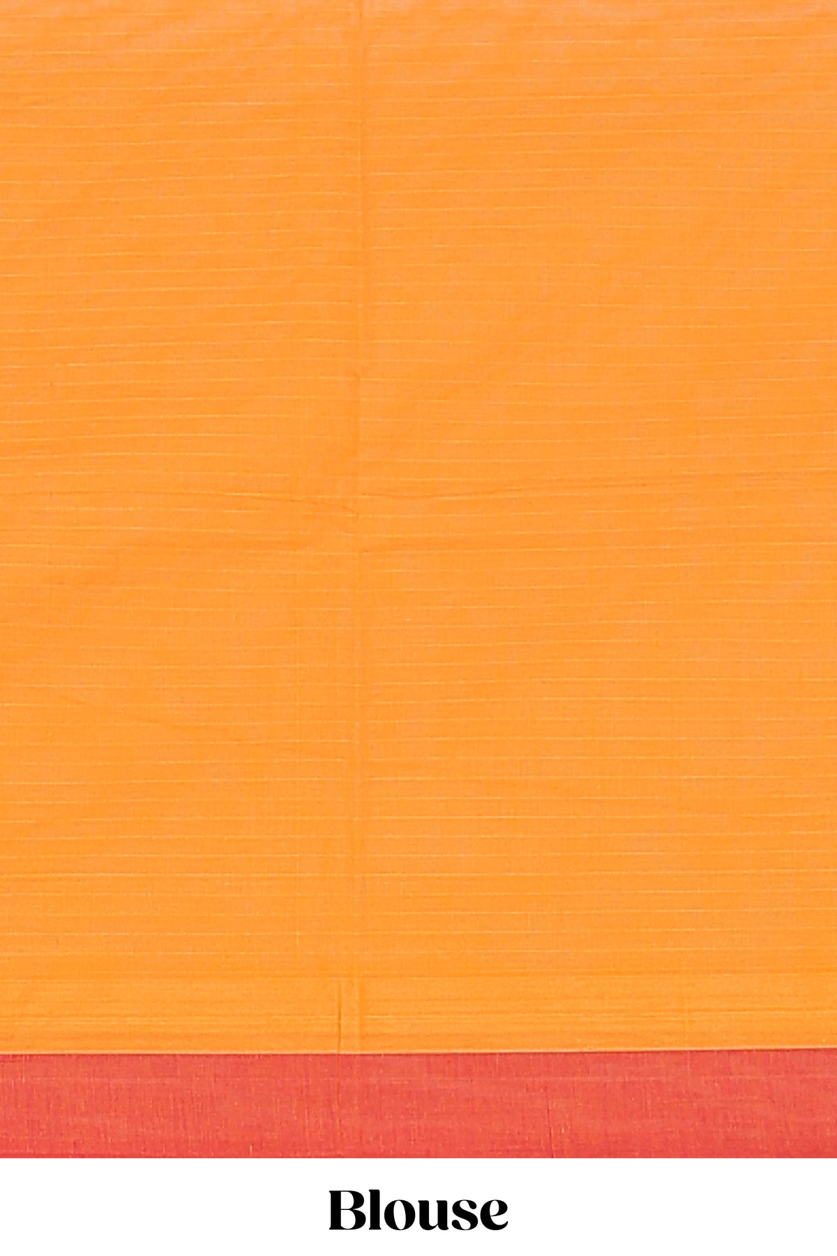 Saffron orange paisley and teardrop motifs kovai cotton saree with contrast border and matching blouse