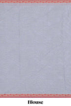 Grey floral design kovai cotton saree with contrast border and matching blouse