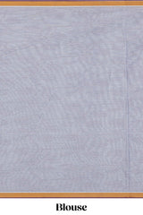 Grey shade floral design kovai cotton saree with contrast border and matching blouse
