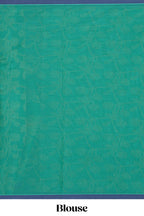 Green shade floral design kovai cotton saree with contrast border and matching blouse