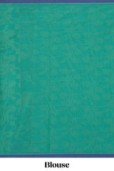 Green shade floral design kovai cotton saree with contrast border and matching blouse