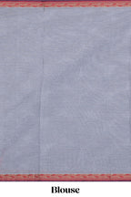 Grey shade floral design kovai cotton saree with contrast border and matching blouse