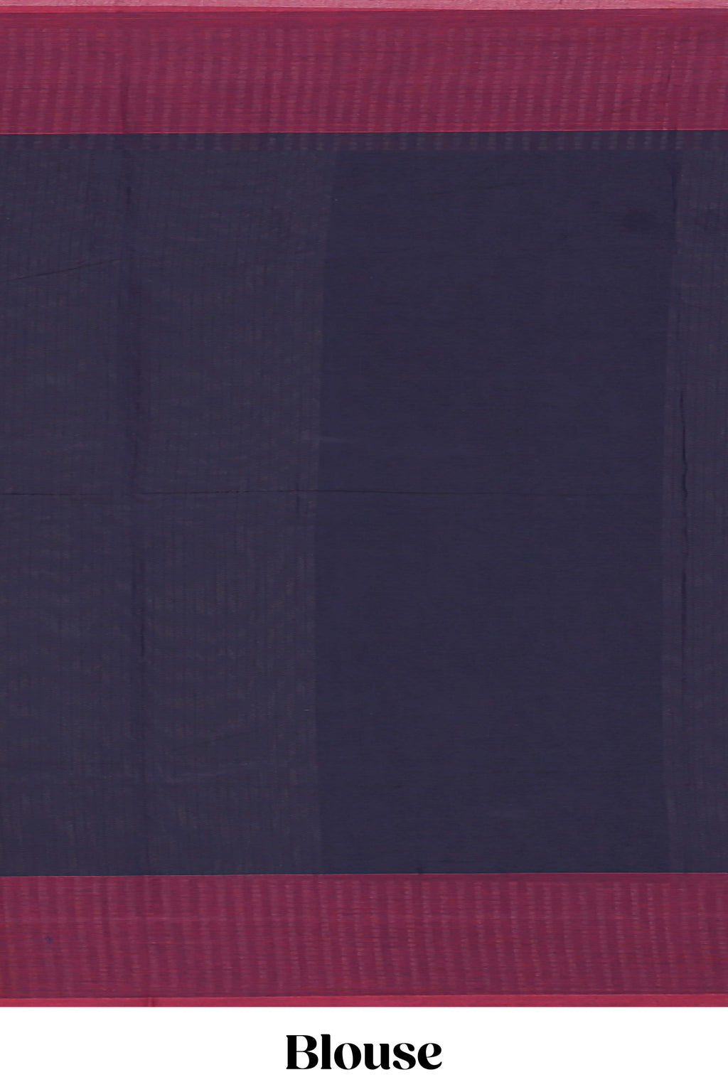 Navy blue geometric striped kovai cotton saree with contrast border and matching blouse