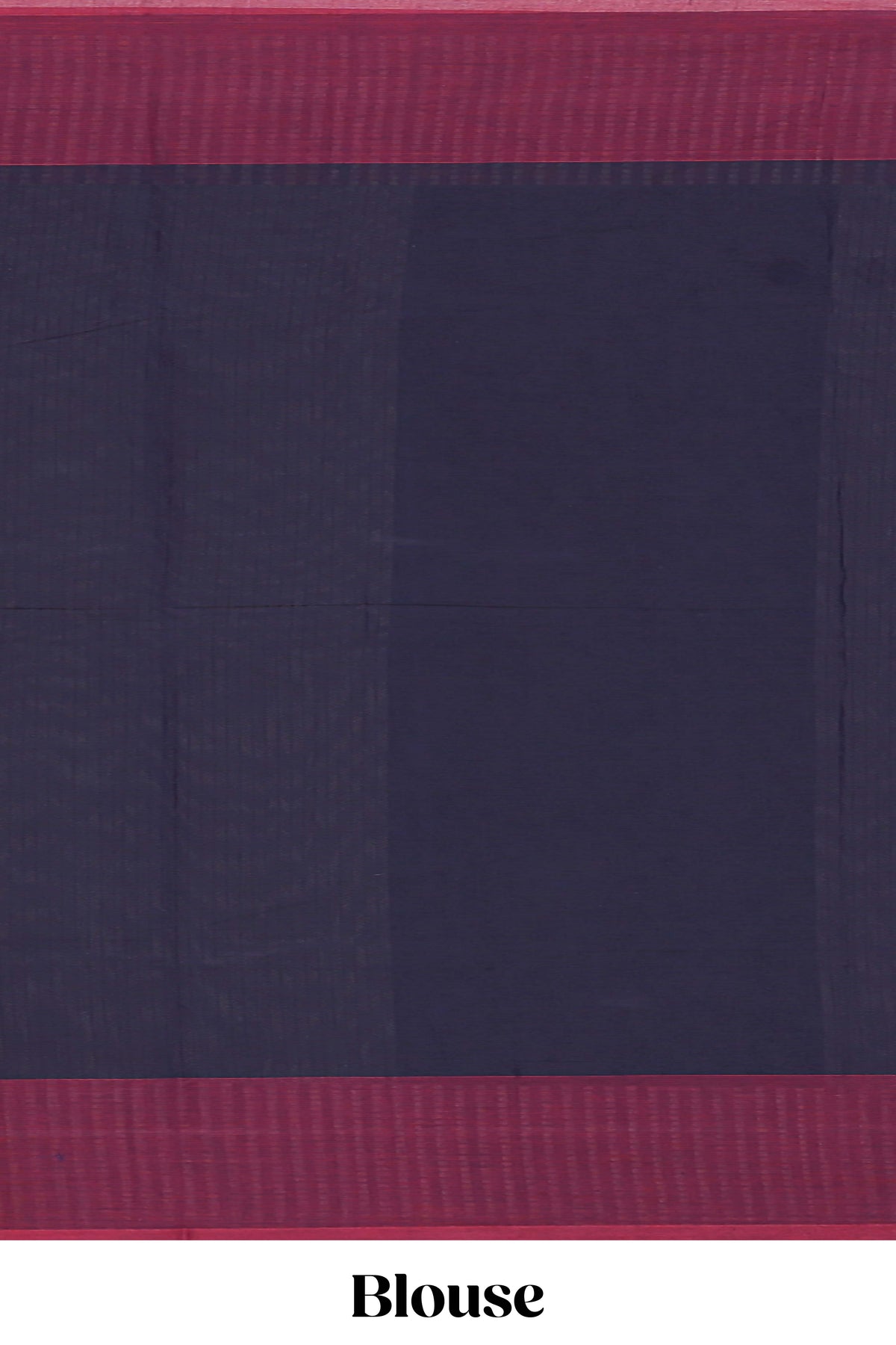 Navy blue geometric striped kovai cotton saree with contrast border and matching blouse