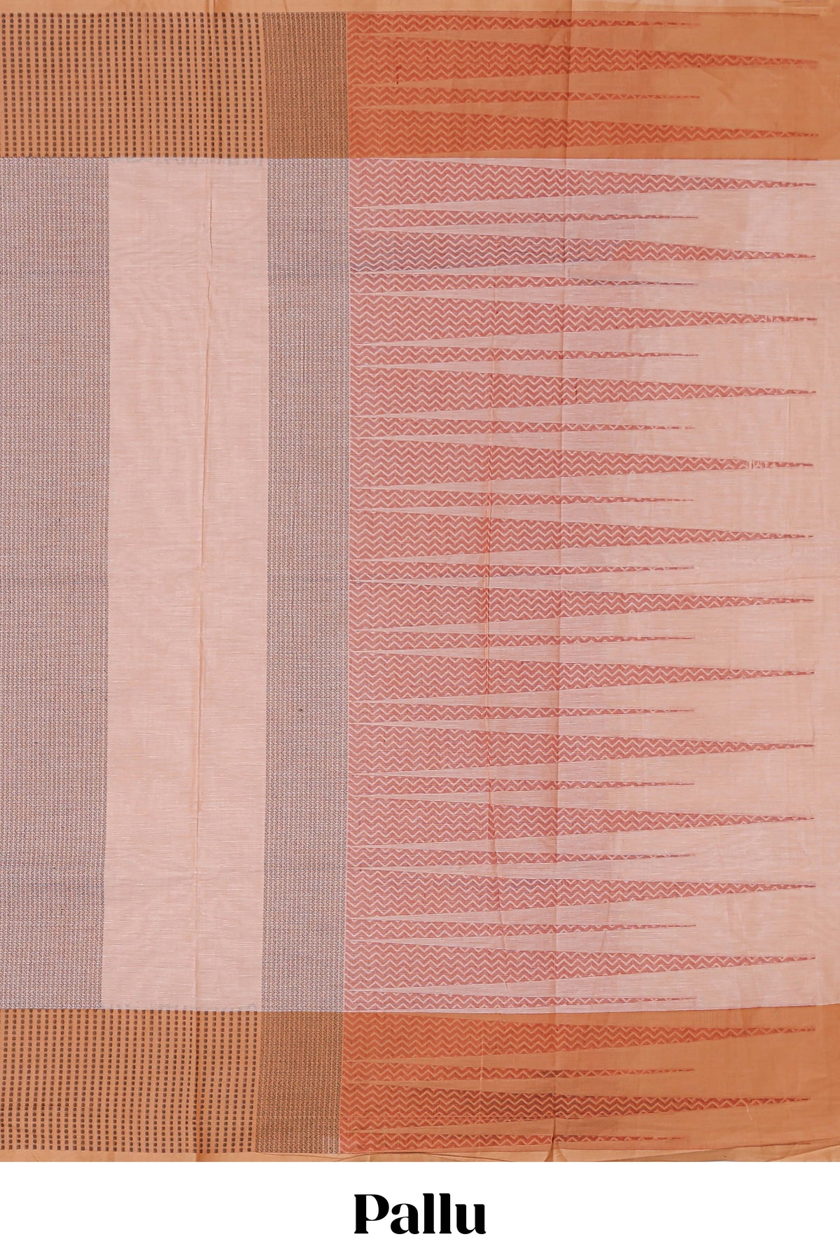 Blush pink geometric striped kovai cotton saree with contrast border and matching blouse