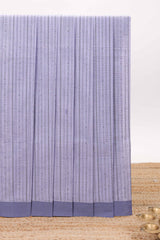 Lavender striped kovai cotton saree with contrast border and matching blouse