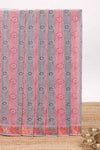Pink and grey floral designed kovai cotton saree with self zari border and matching blouse