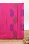 Pink butta designed kovai cotton saree with contrast border and matching blouse