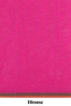 Pink butta designed kovai cotton saree with contrast border and matching blouse
