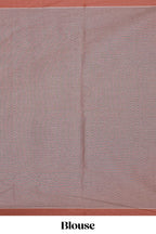 Dusty peach floral designed kovai cotton saree with contrast border and blouse