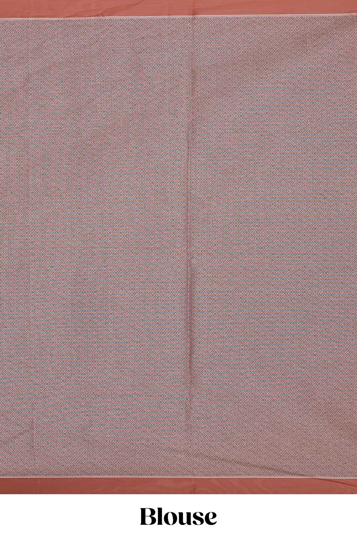 Dusty peach floral designed kovai cotton saree with contrast border and blouse