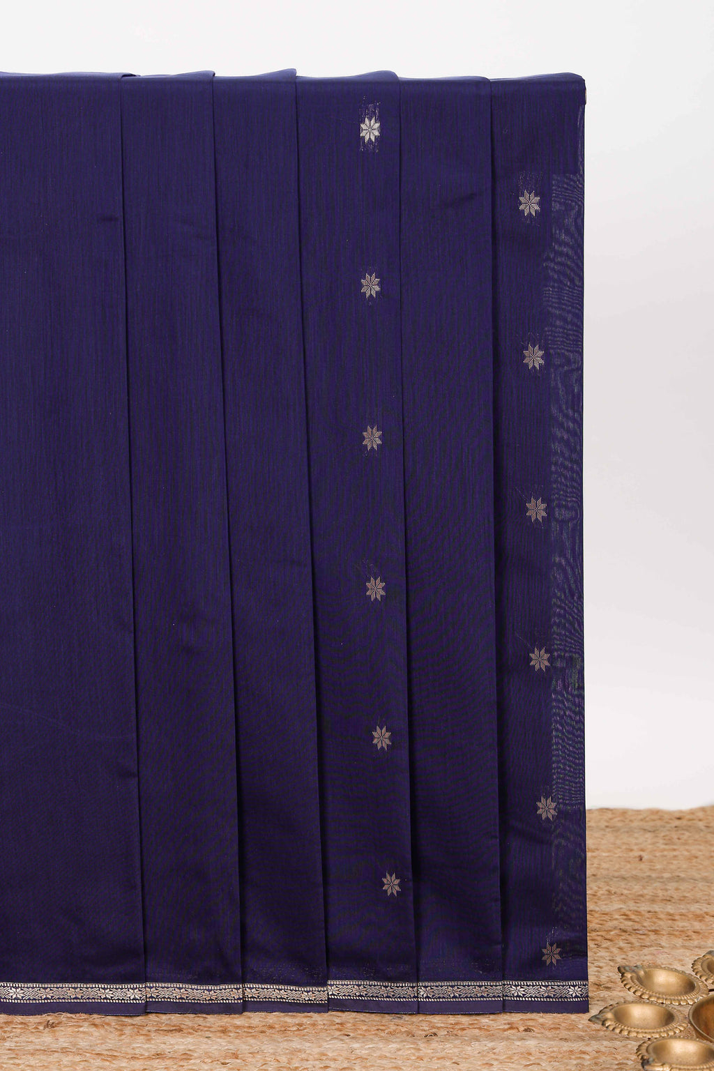 Blue floral motifs designed kovai cotton saree with sef border and blouse