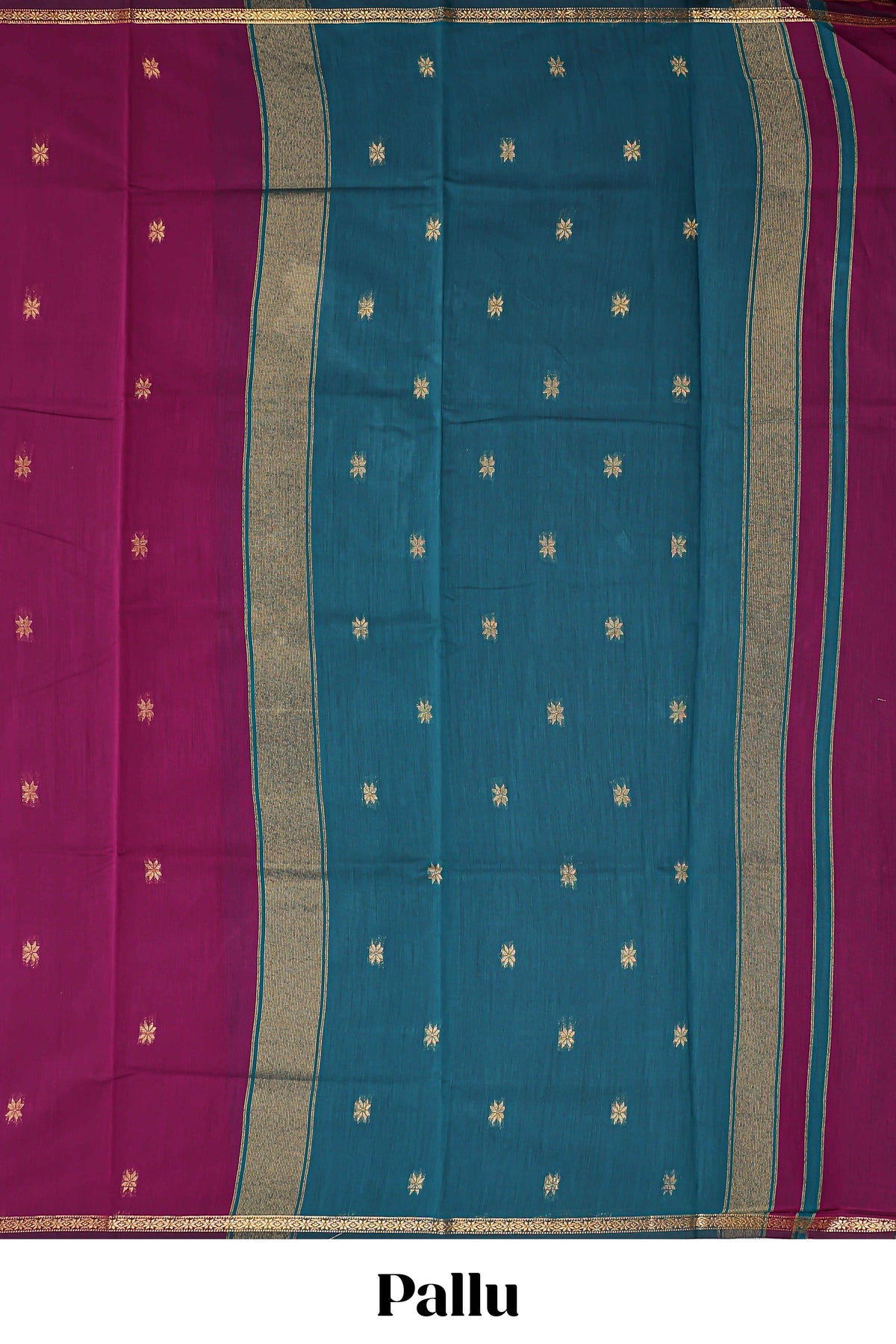 Magenta floral motifs designed kovai cotton saree with sef border and contast blouse
