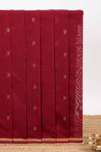 Maroon floral motifs designed kovai cotton saree with sef border and contast blouse
