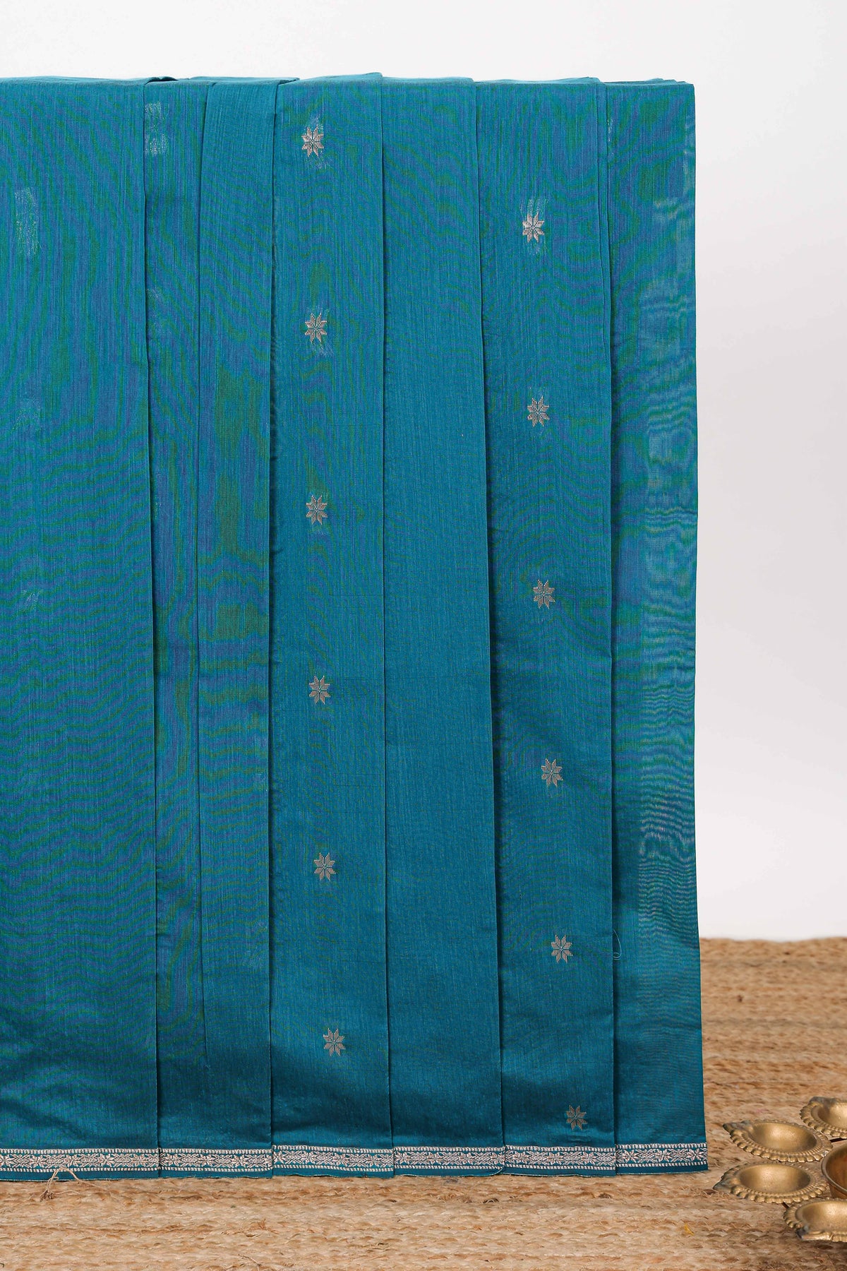 Blue floral motifs designed kovai cotton saree with sef border and contast blouse