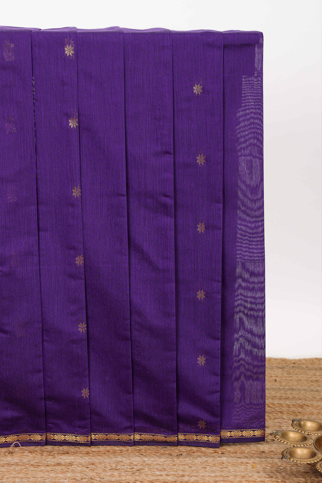 Violet floral motifs designed kovai cotton saree with sef border and contast blouse
