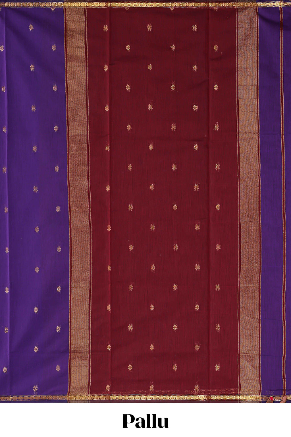 Violet floral motifs designed kovai cotton saree with sef border and contast blouse