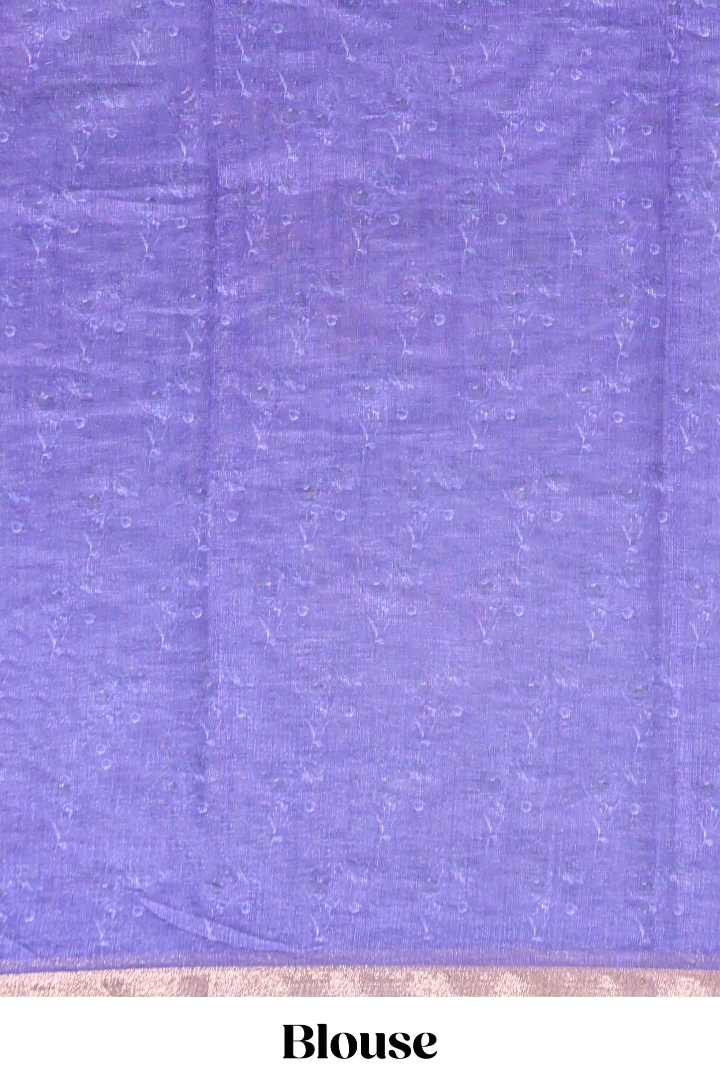 Lavender checked floral motifs linen cotton saree with self zari border matching blouse