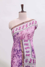 Pink shibori style classical dance muthirai design linen cotton saree with contrast border and blouse