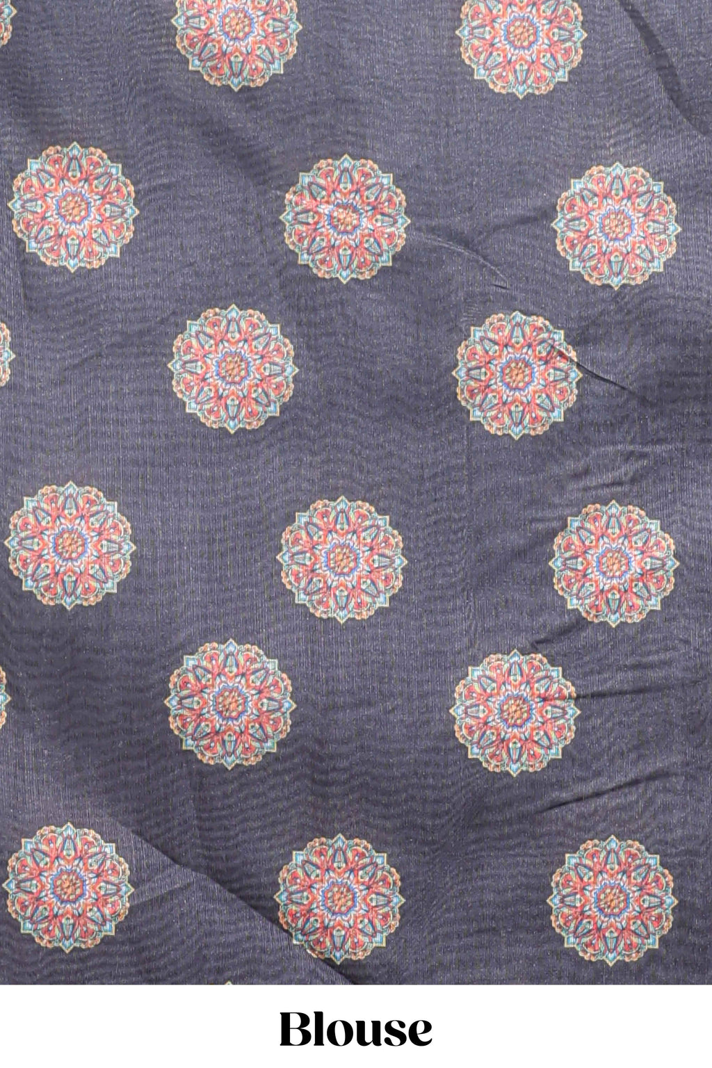 Black mandala madhubani design linen cotton saree with self zari border and matching blouse