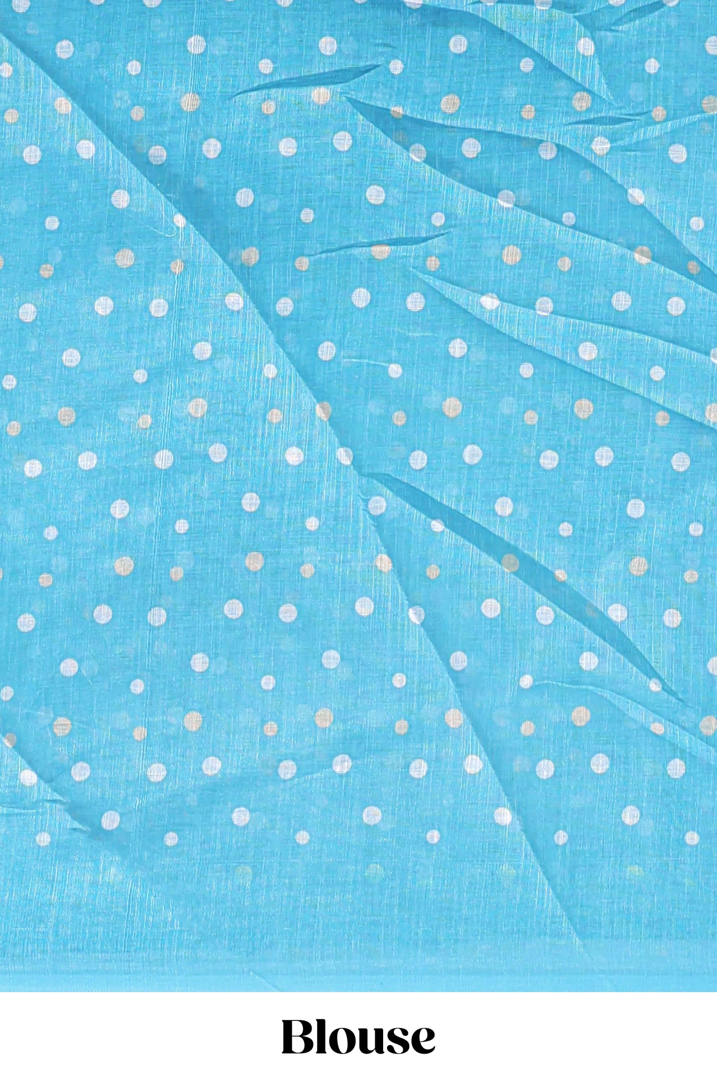 Turquoise blue winter themed linen cotton saree with self border and matching blouse