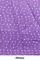 Lavender winter themed linen cotton saree with self border and matching blouse