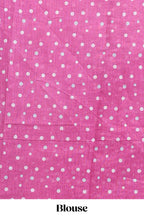 Pink winter themed linen cotton saree with self border and matching blouse