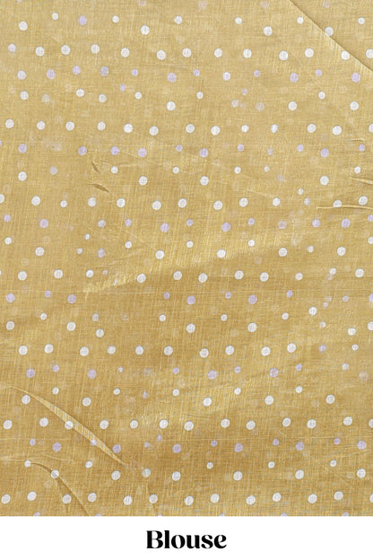 Mustard winter themed linen cotton saree with self border and matching blouse
