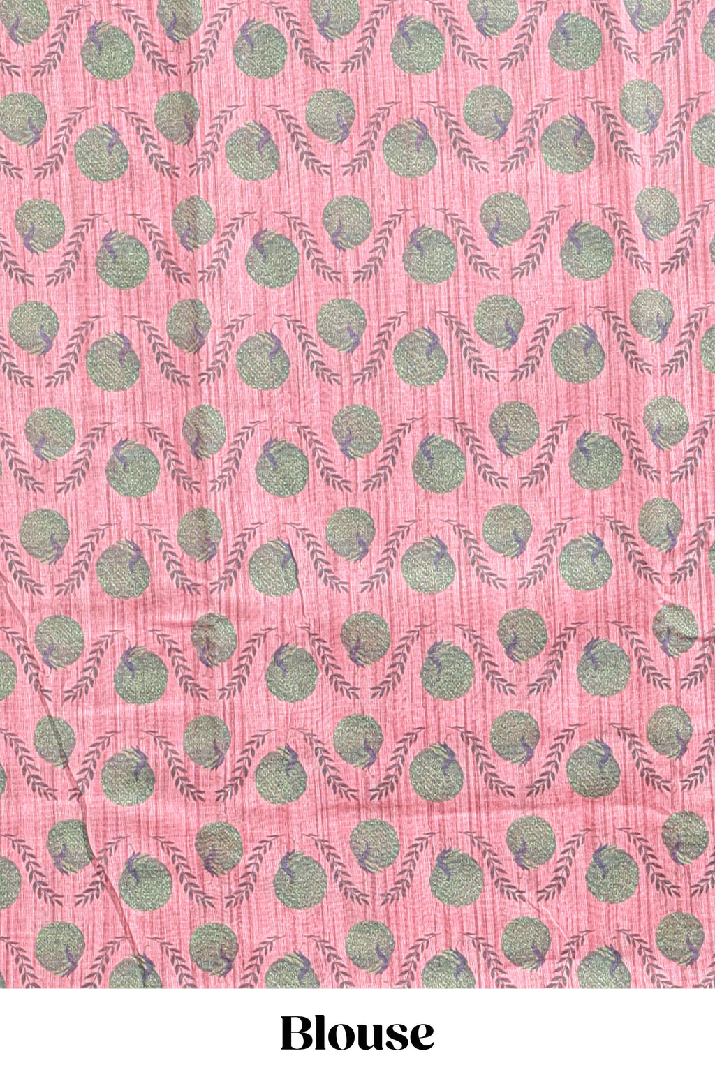 Peach striped digital print linen cotton saree with contrast border and floral design pallu