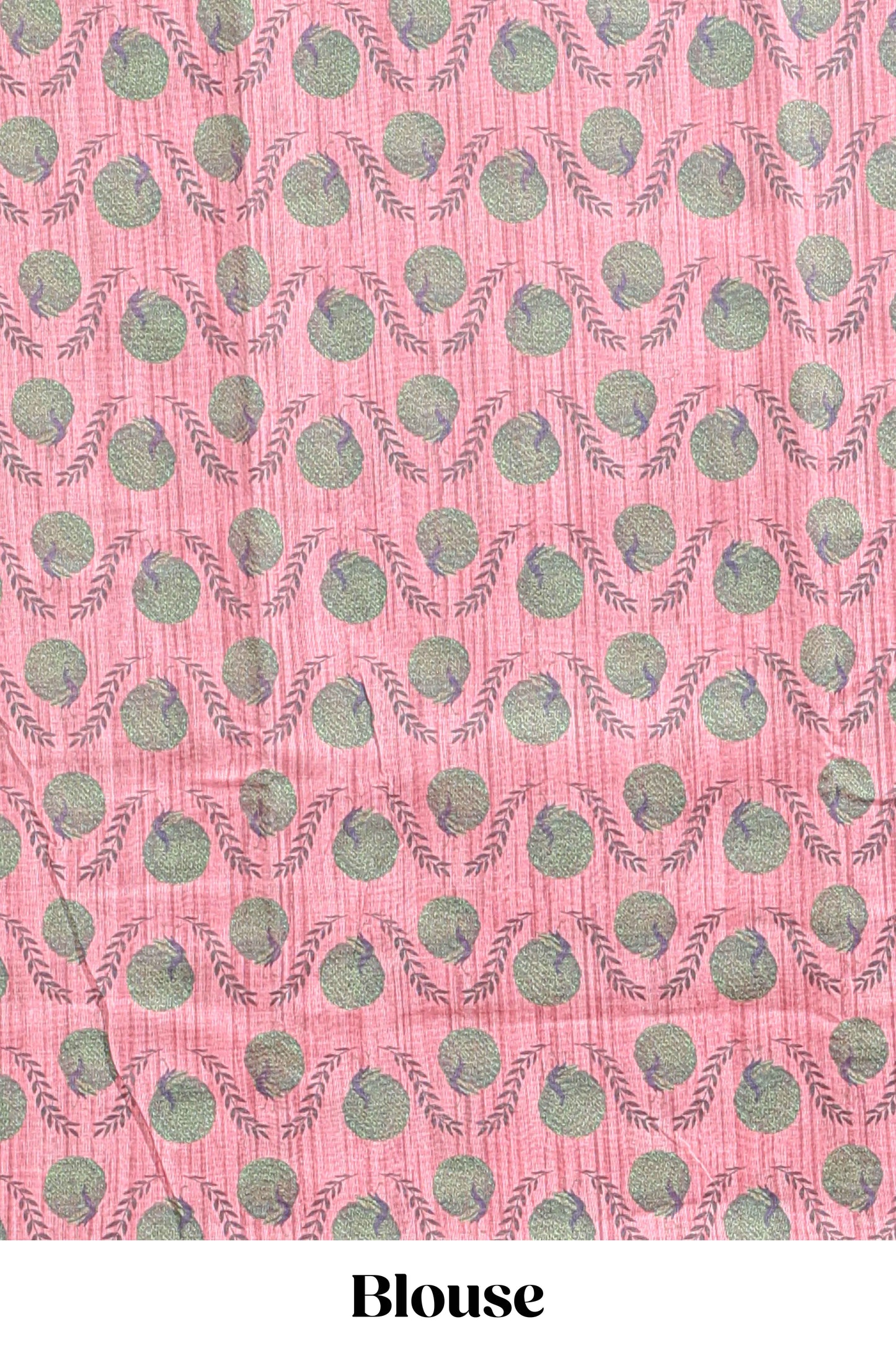 Peach striped digital print linen cotton saree with contrast border and floral design pallu