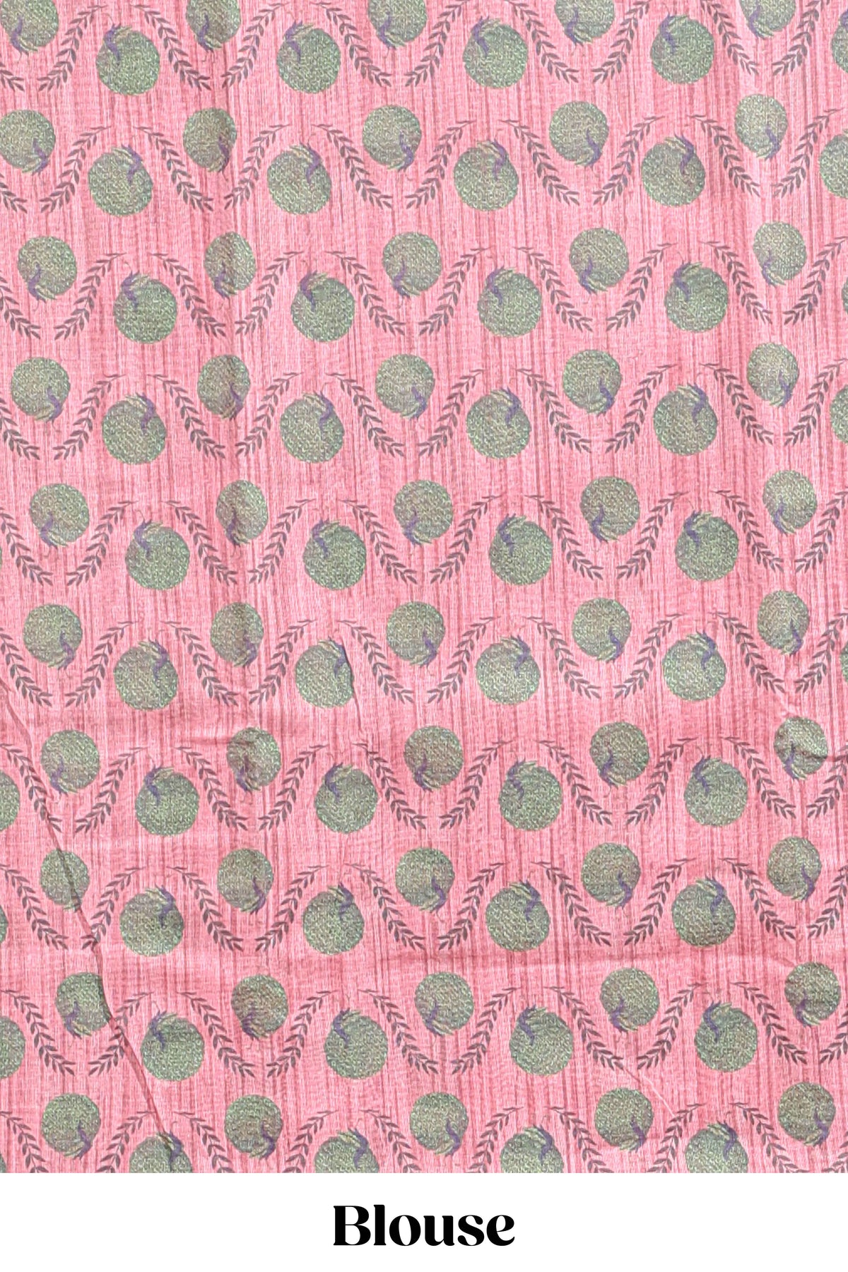 Peach striped digital print linen cotton saree with contrast border and floral design pallu