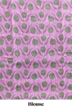 Ultra pink striped digital print linen cotton saree with contrast border and floral design pallu
