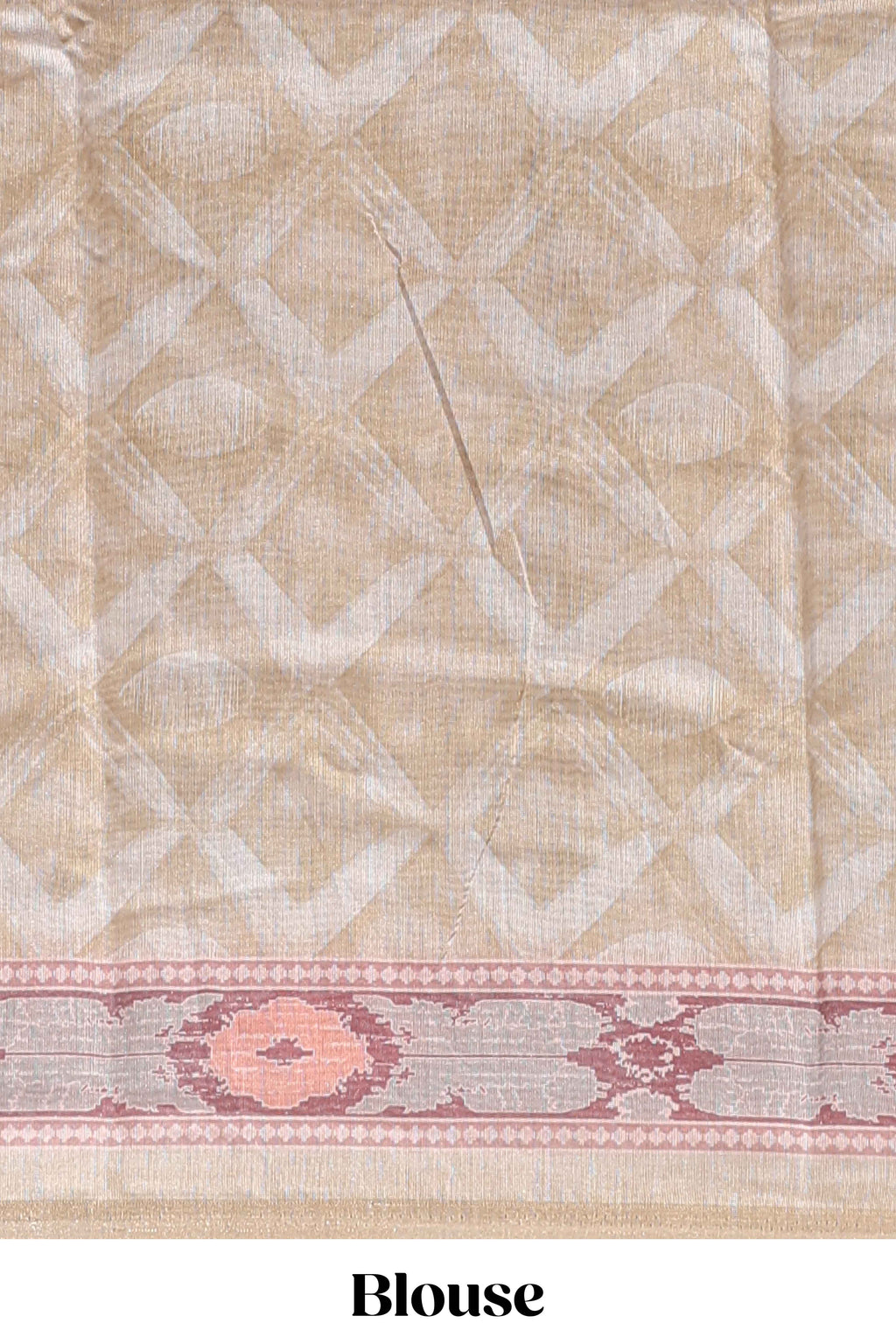 Olive green geometric digital print linen cotton saree with self zari border and matching blouse