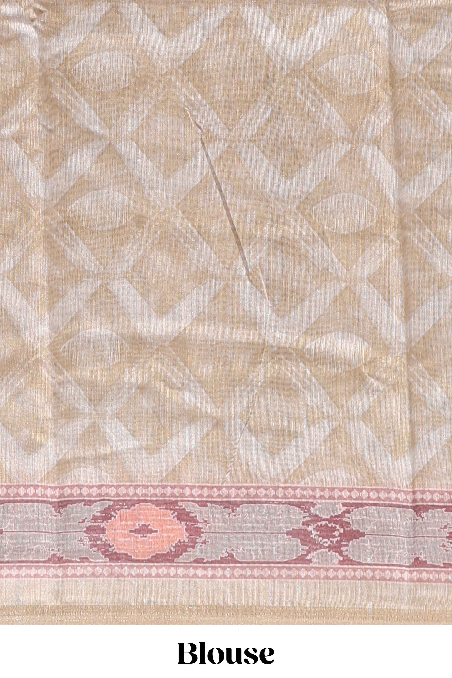 Olive green geometric digital print linen cotton saree with self zari border and matching blouse