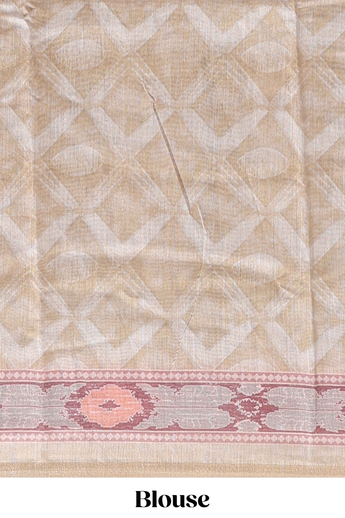 Olive green geometric digital print linen cotton saree with self zari border and matching blouse