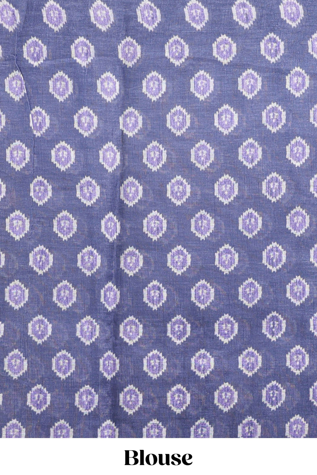 Lavender deer & fawn motifs linen cotton saree with self zari border and contrast ikkat style pallu