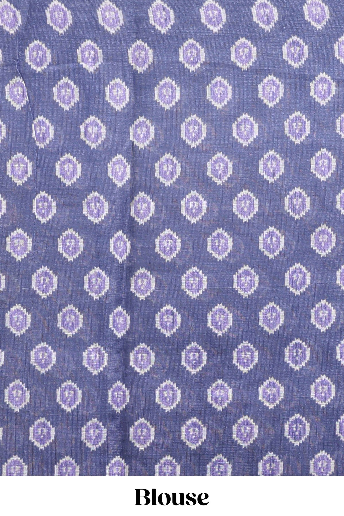 Lavender deer & fawn motifs linen cotton saree with self zari border and contrast ikkat style pallu