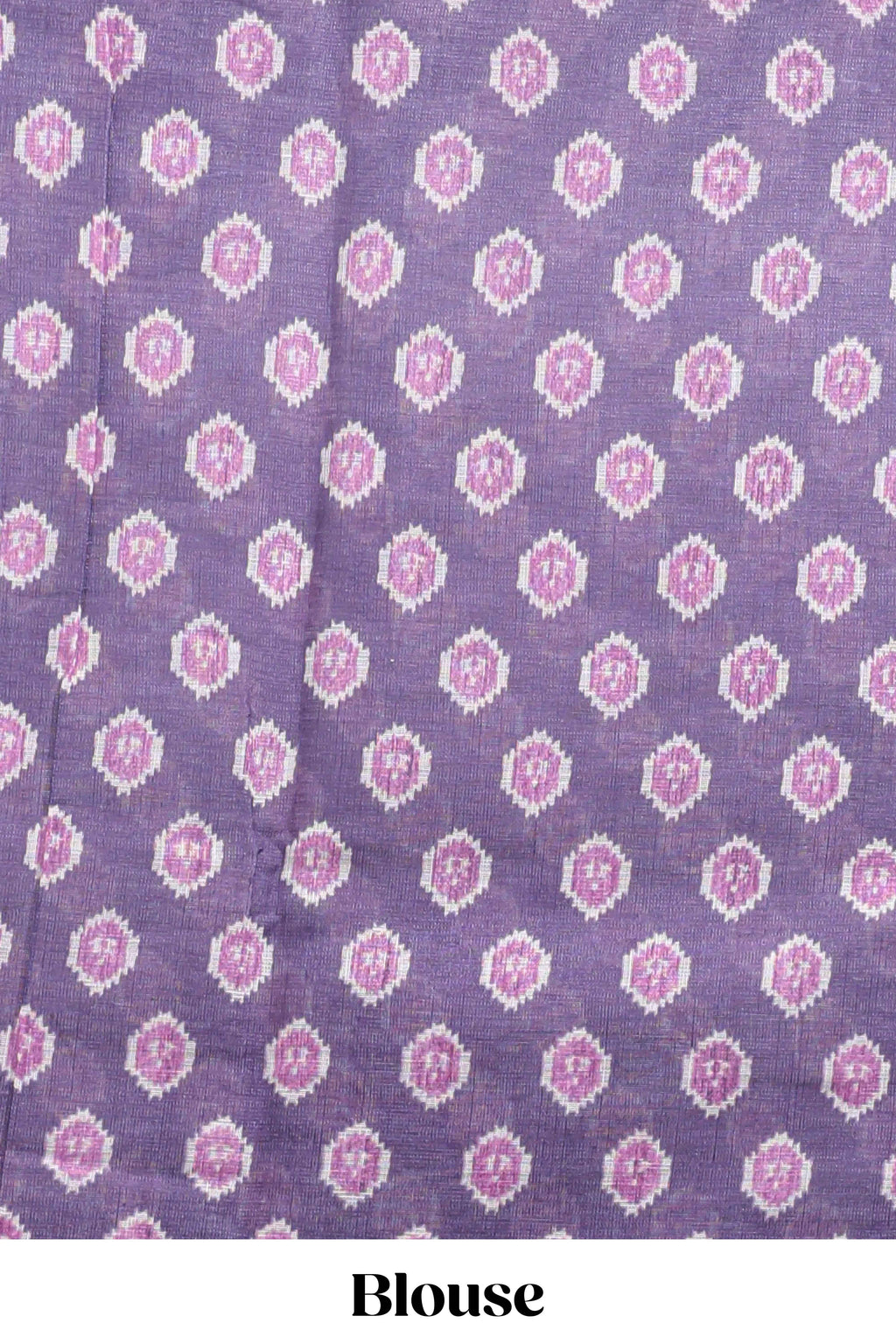 Purple deer & fawn motifs linen cotton saree with self zari border and contrast ikkat style pallu