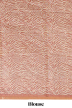 Brown pichwai cow prints & Zebra inspired pattern linen cotton saree with self zari border and matching blouse