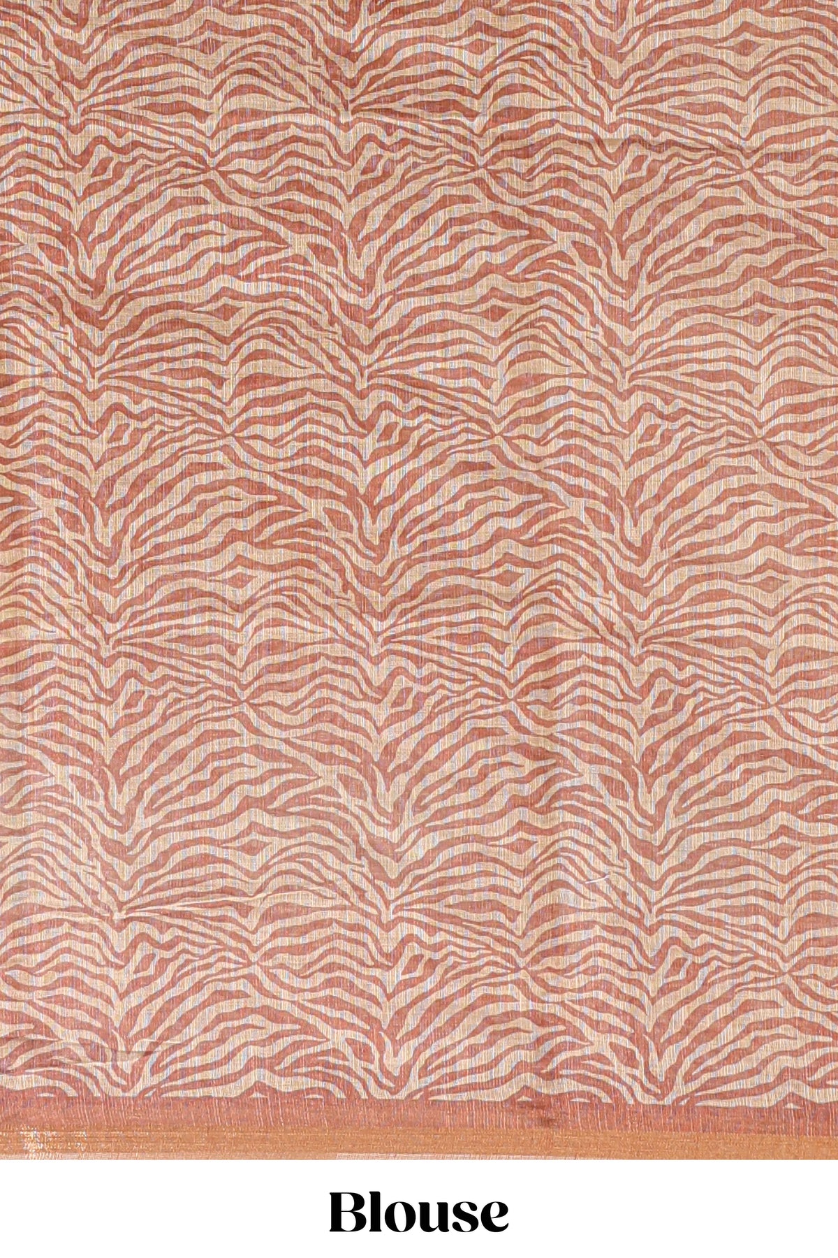 Brown pichwai cow prints & Zebra inspired pattern linen cotton saree with self zari border and matching blouse