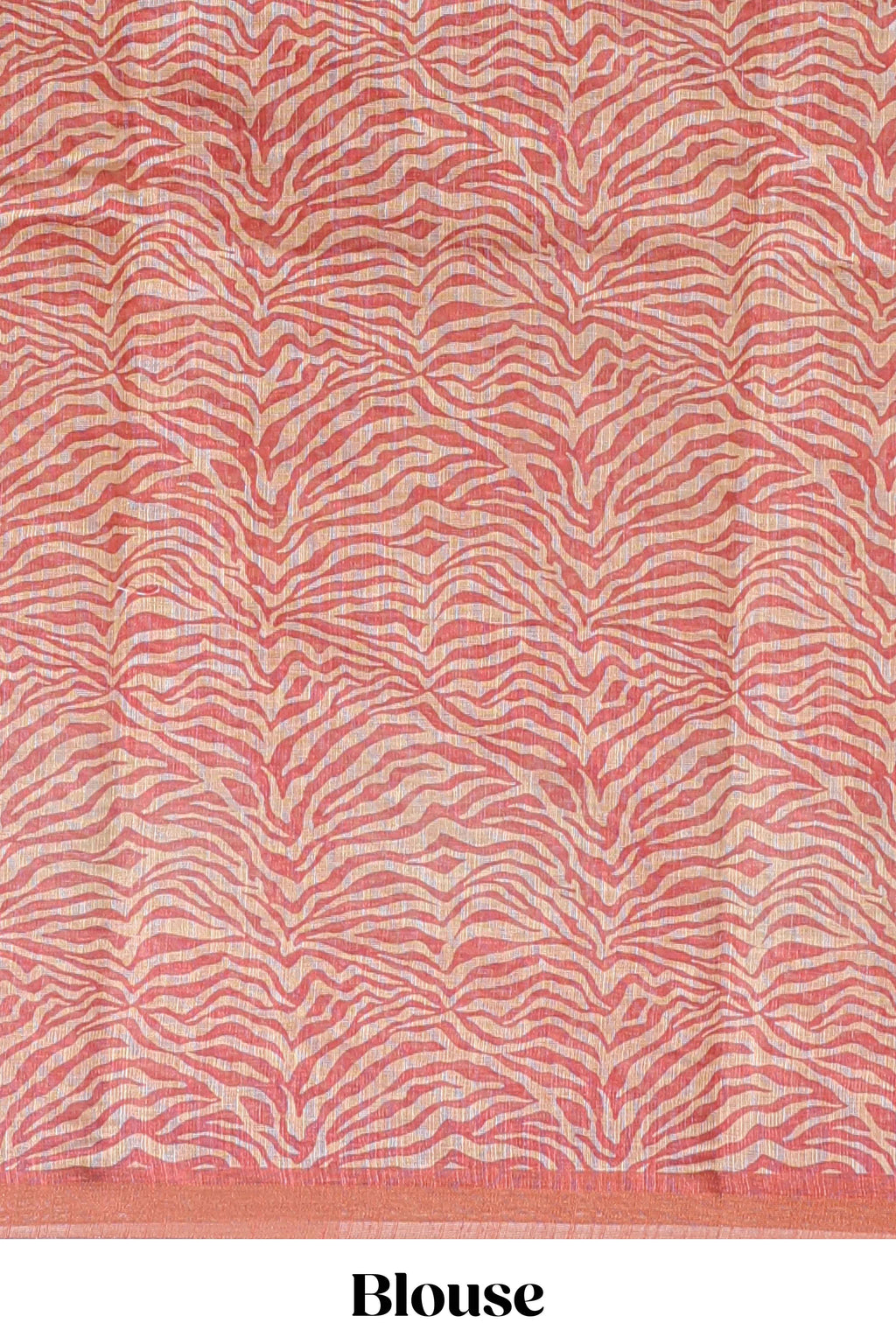 Orange pichwai cow prints & Zebra inspired pattern linen cotton saree with self zari border and matching blouse