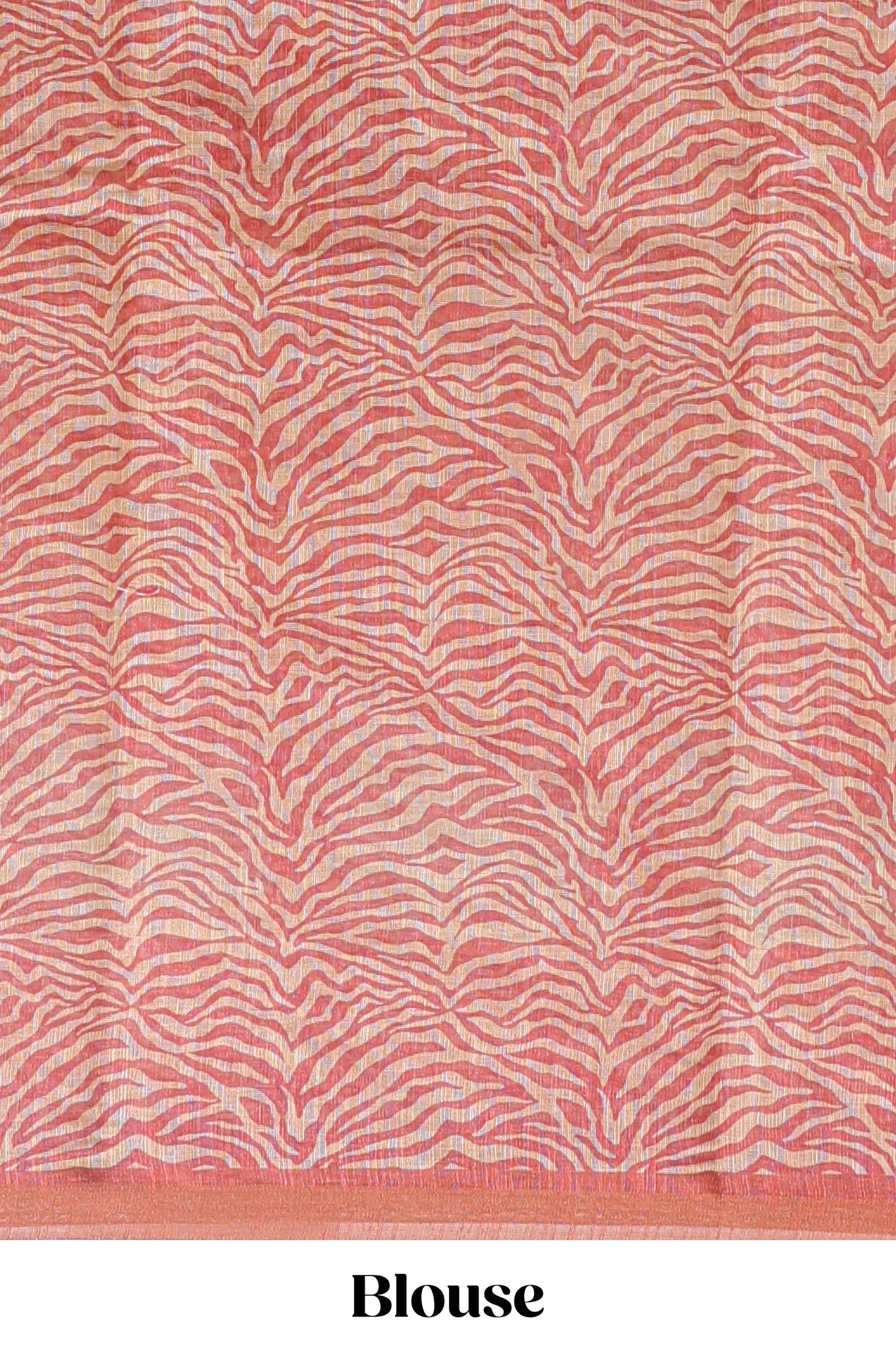 Orange pichwai cow prints & Zebra inspired pattern linen cotton saree with self zari border and matching blouse