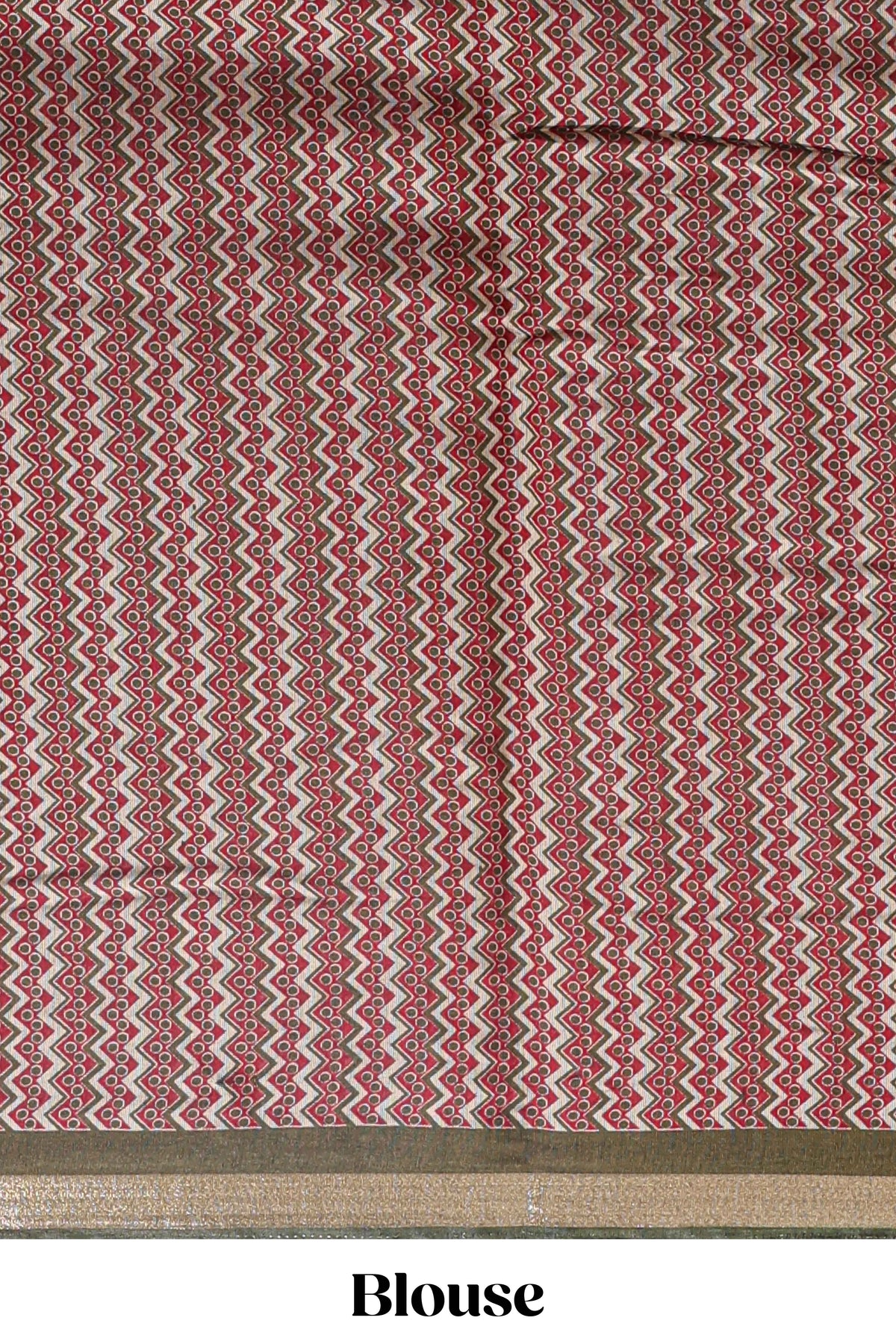 Brown shibori print linen cotton saree with contrast green zari border and printed blouse