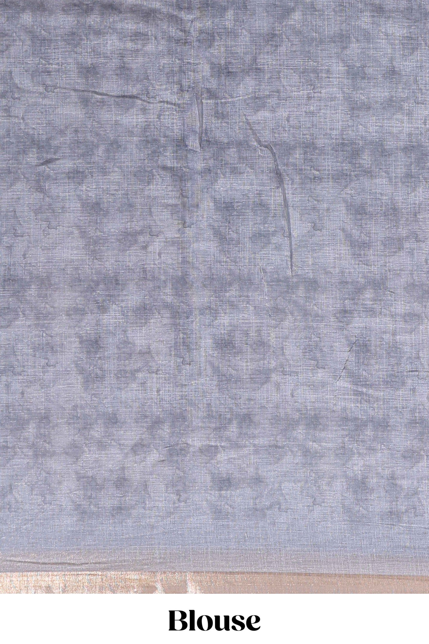 Grey floral design linen cotton saree with self zari border and matching blouse
